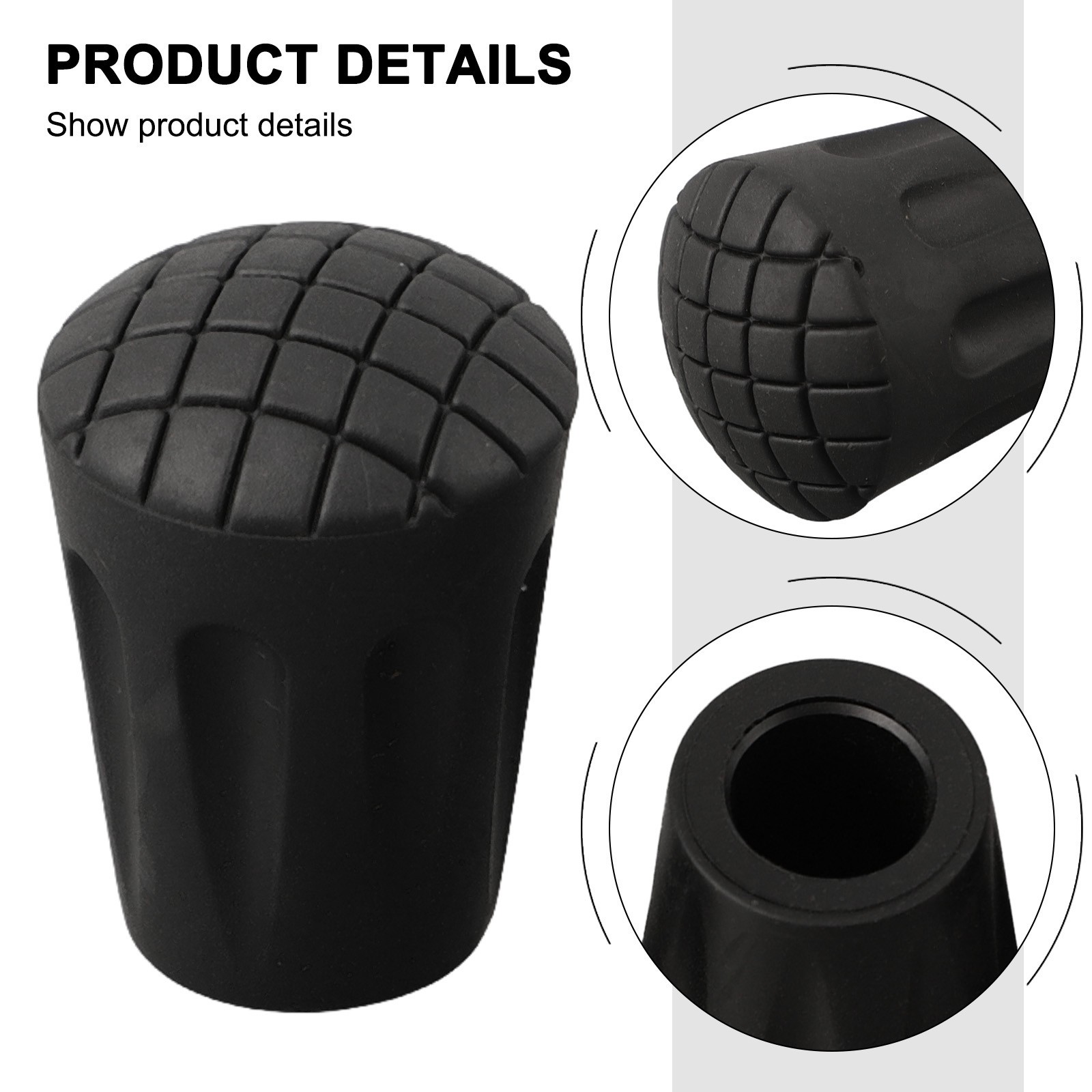 Trekking Pole Tips Replacement Long Lasting Rubber Feet (3pcs) for Hiking Poles