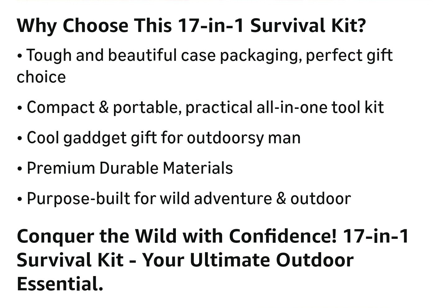 17 in 1 Camping Hunting Fishing Outdoor Adventure Tools Survival Gift Case Kit