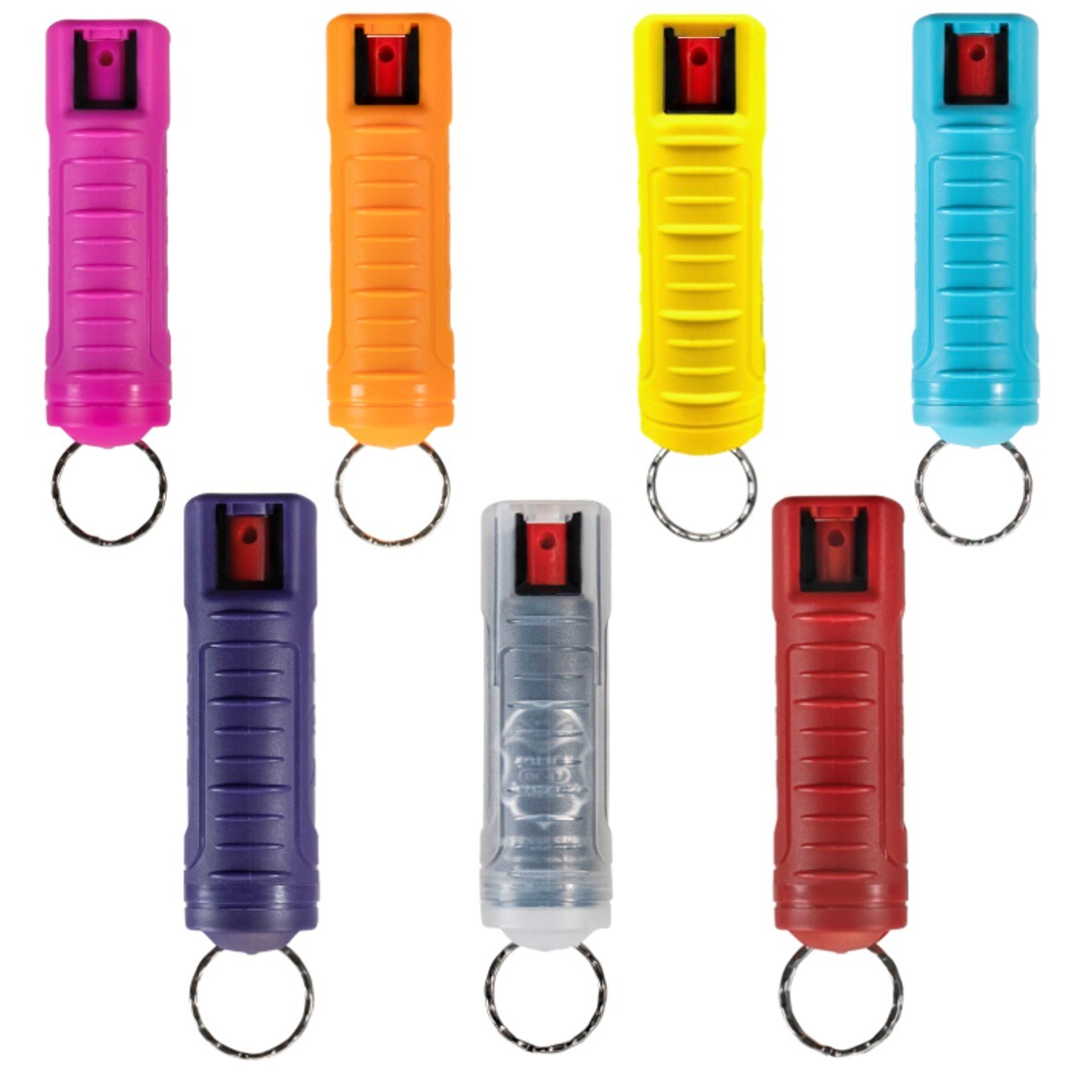 POLICE MAGNUM 7 Pack .50oz Rainbow Keychain Pepper spray Self Defense Security