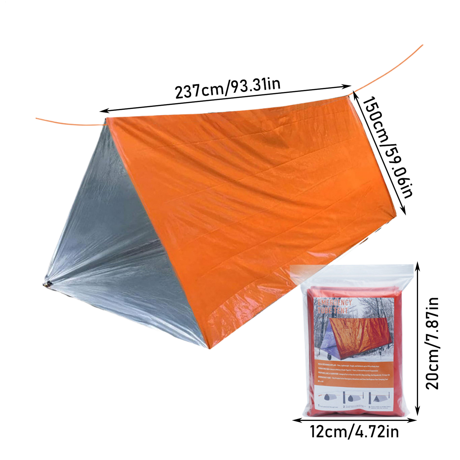 Emergency Tent Blanket Sleeping Bag Survival Reflective Shelter Outdoor Camping