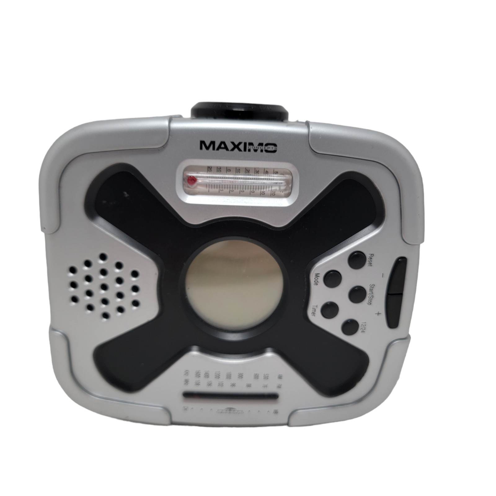 Maximo Emergency hand crank 7 Channel Weather Band Radio w/ Compass Silver