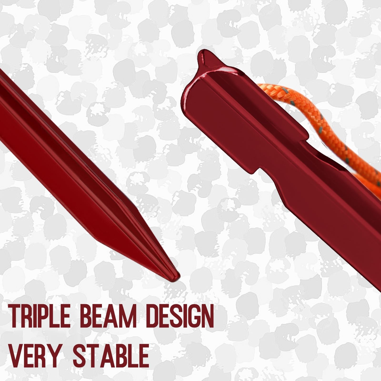 Grassman 16 Pack Tent Stakes, 7075 Aluminium pegs, 7 inches 16PCS, Red