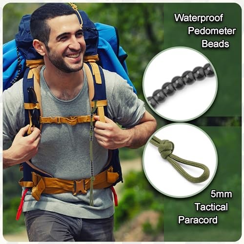 3pcs Ranger Beads pace Counter for Hiking，Long Distance Swimmers Army Green