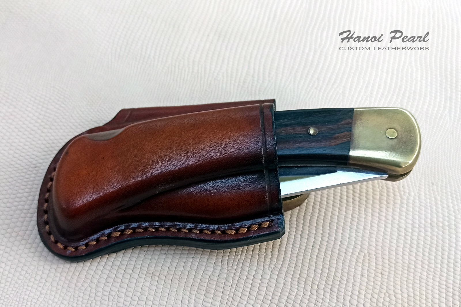 Buck 110 Hunter Sheath | Custom Horizontal Carry Leather Sheath | Sheath Only