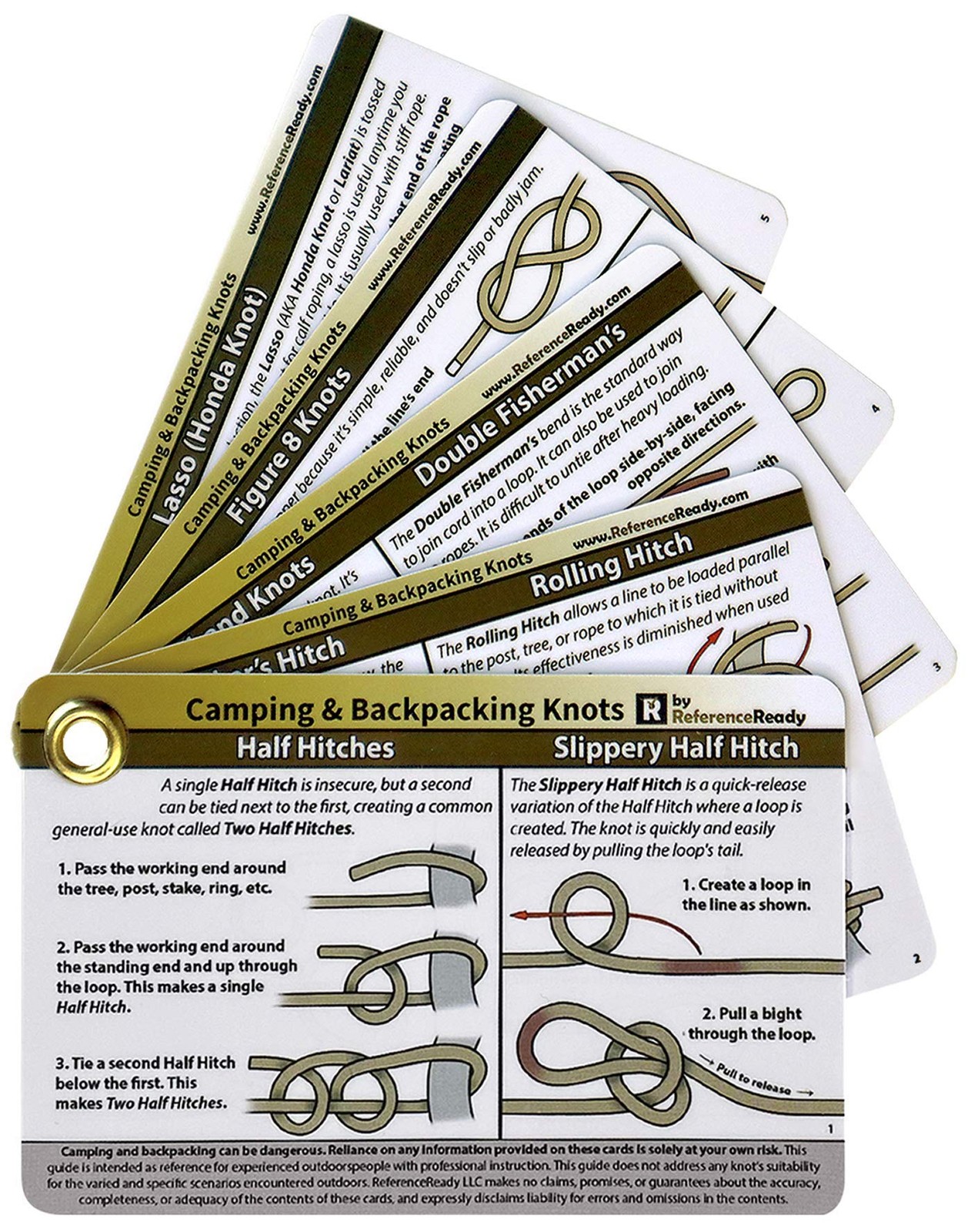 ReferenceReady Outdoor Knots Pocket Guide – Waterproof Sized, Brown