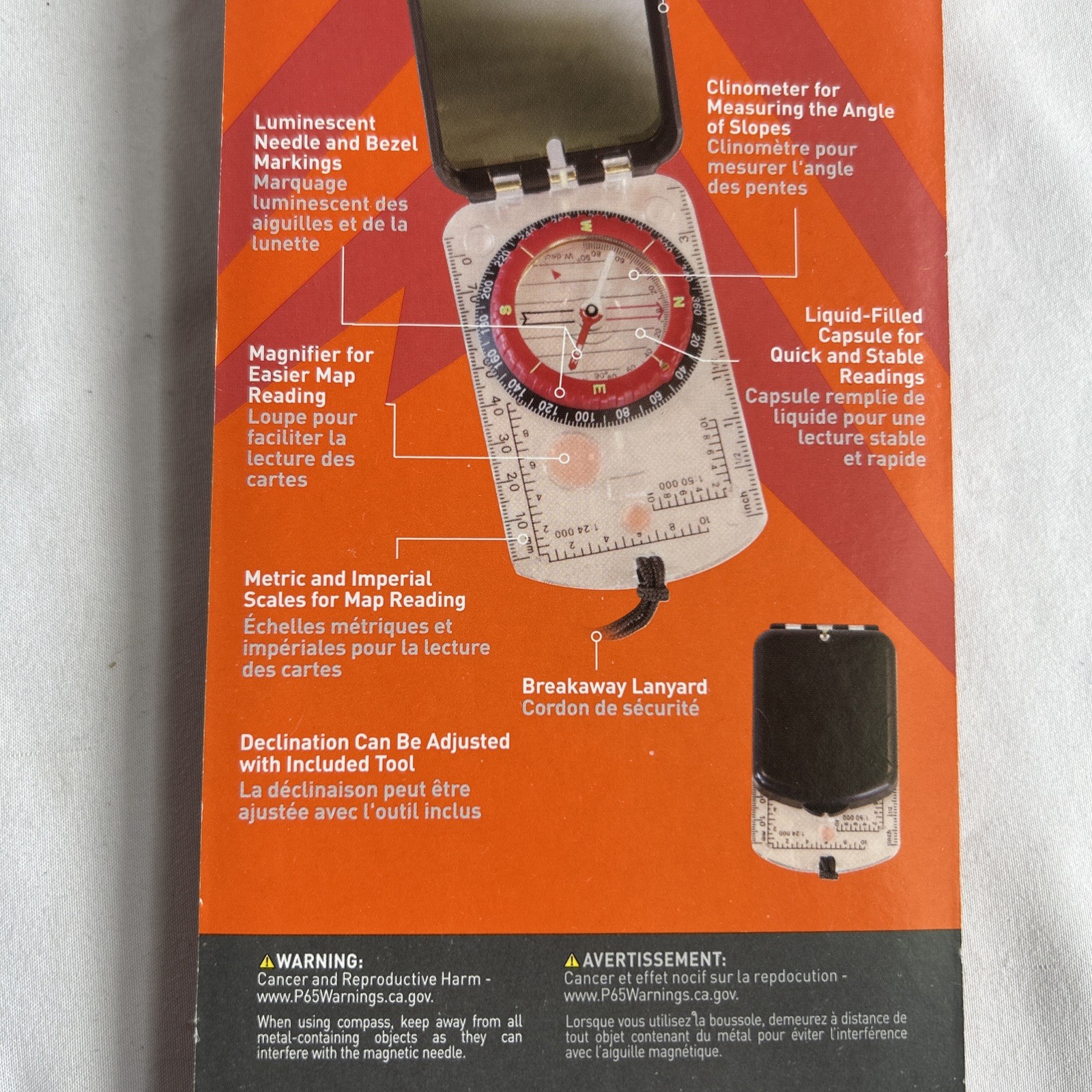NEW SOL Sighting Compass With Mirror – Glow in the Dark -Breakaway Laynard NEW