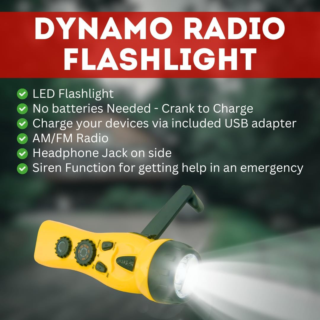 Power Outage Emergency Kit Radio Lantern Flashlight Hurricane Storm Set