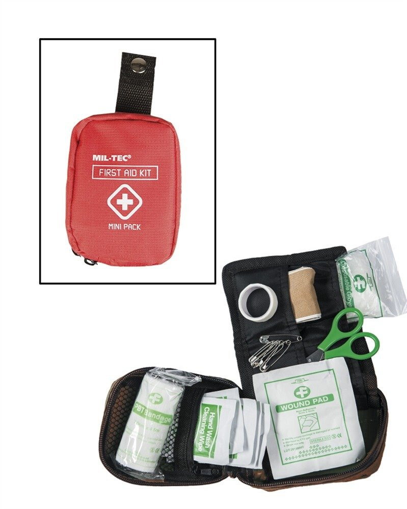 First Aid Kit Mini Pack Molle Mil-Tec Bandages made in Germany