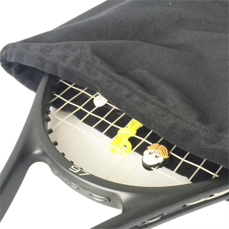 Drawstring Racket Bag for Tennis Storage Soft Velvet Racket Protactive Sleeves