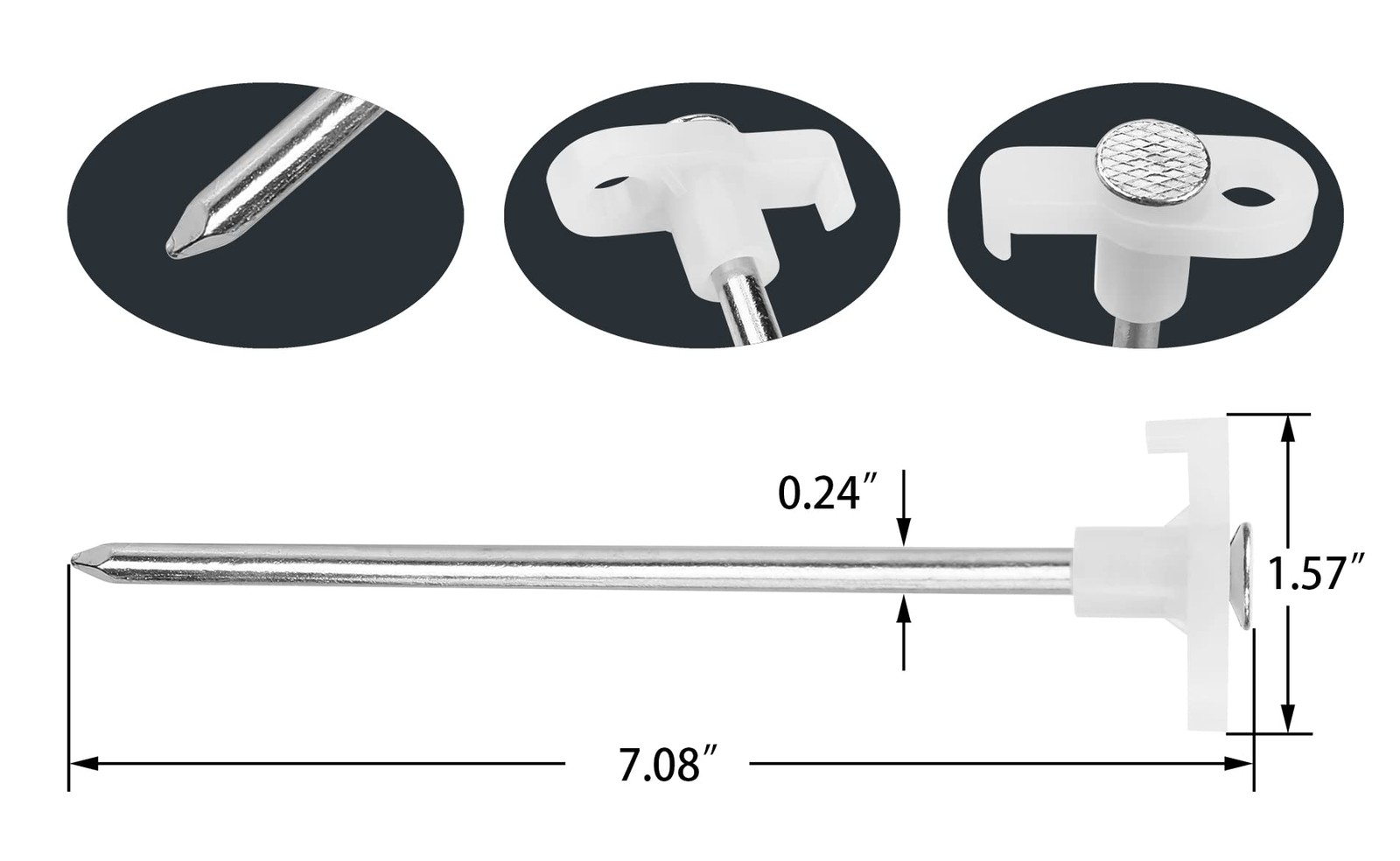 Tent Stakes, Galvanized Steel Pop Up Stakes Pegs with Fluorescent White