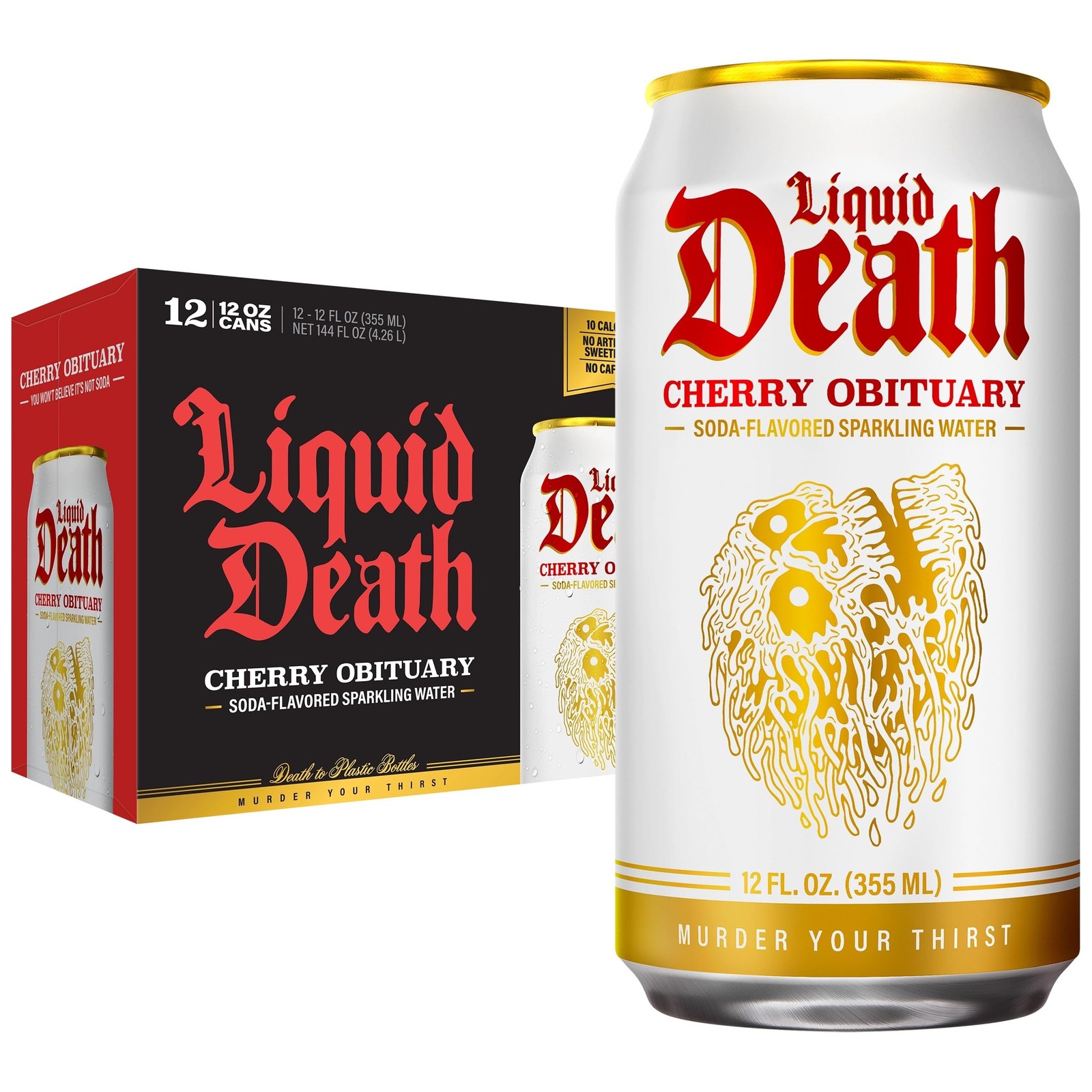 Soda-Flavored Sparkling Water – Cherry Obituary, Less Sugar*, Huge Flavor, No…