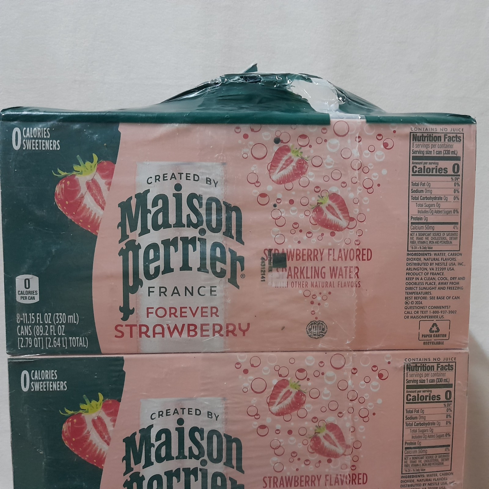 Forever Strawberry Flavored Sparkling Water, 11.15 Fl Oz, 24 Count (12/19/2026)