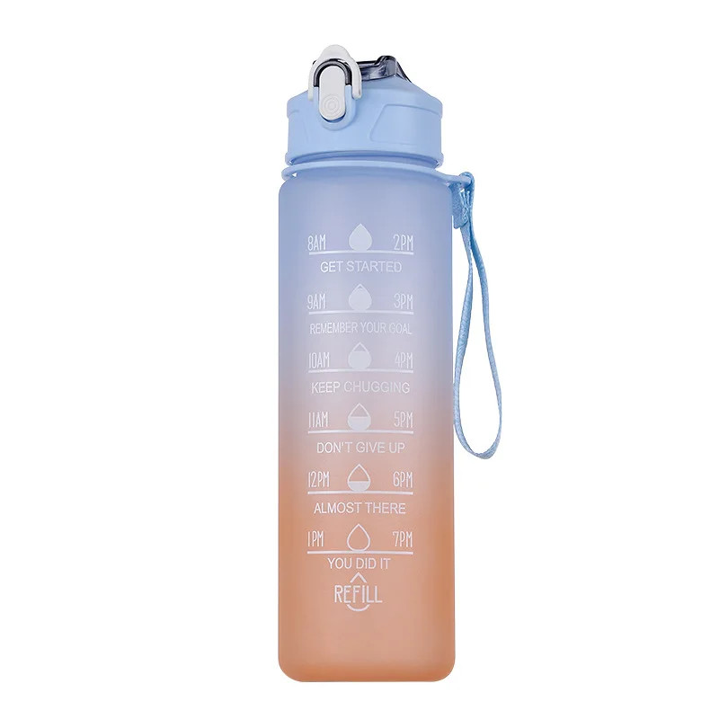 900ML Sports Water Bottle with Time Marker Leak-Proof Cup Motivational Portable