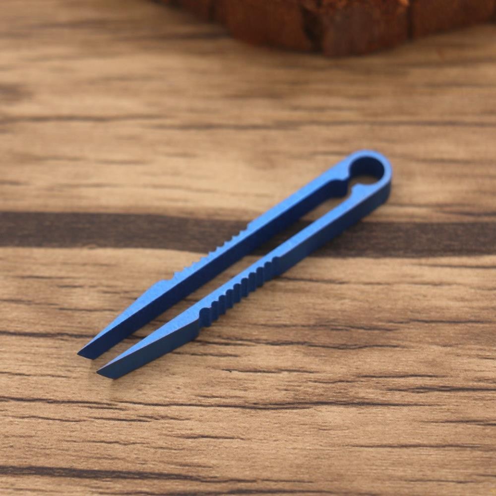 EDC Titanium Alloy Pocket Tweezers Outdoor Travel Home Clamp Holder Gear Tool [