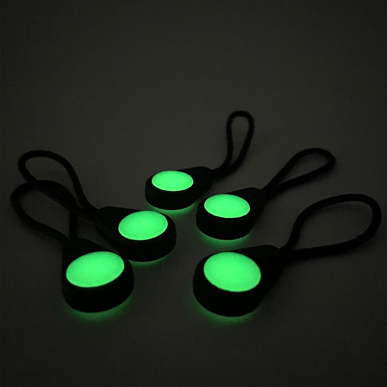 5x Glow In The Dark Zipper Pulls | Cord Jacket Bag Coat Tent Pulls | Long Glow