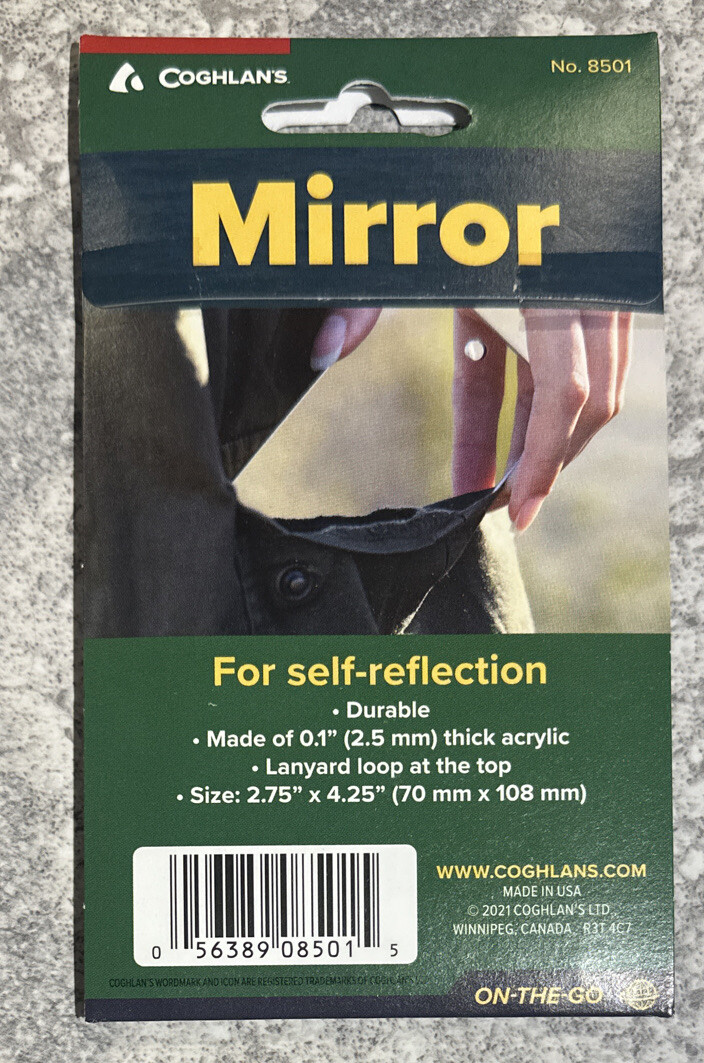 Coghlan’s Camp Mirror Acrylic Personal Care Emergency Signaling Safety