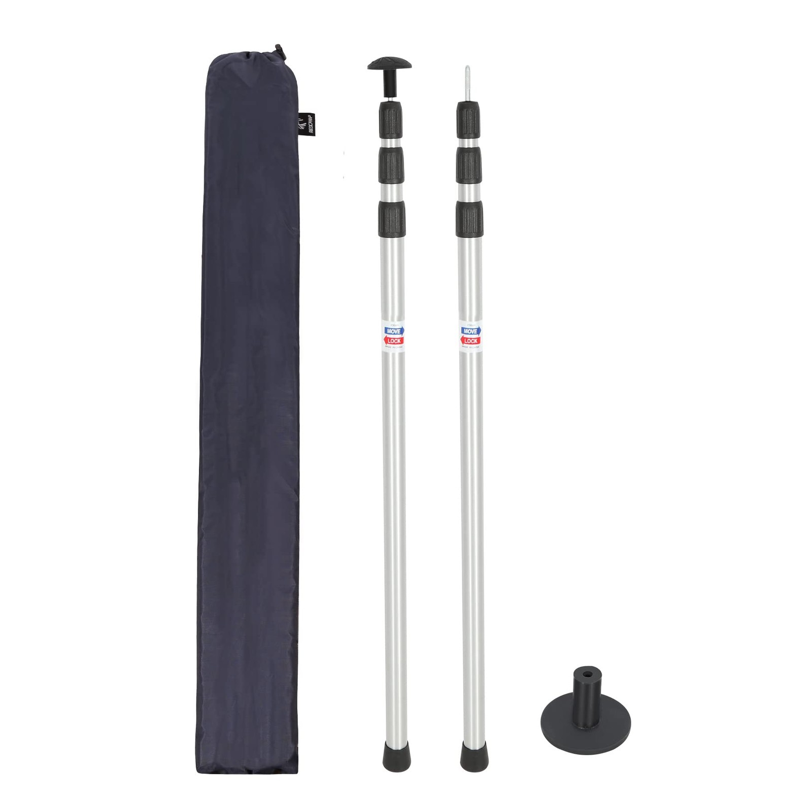 REDCAMP Aluminum Adjustable 35.43-90.55in (3 Section, Telescoping), Silver