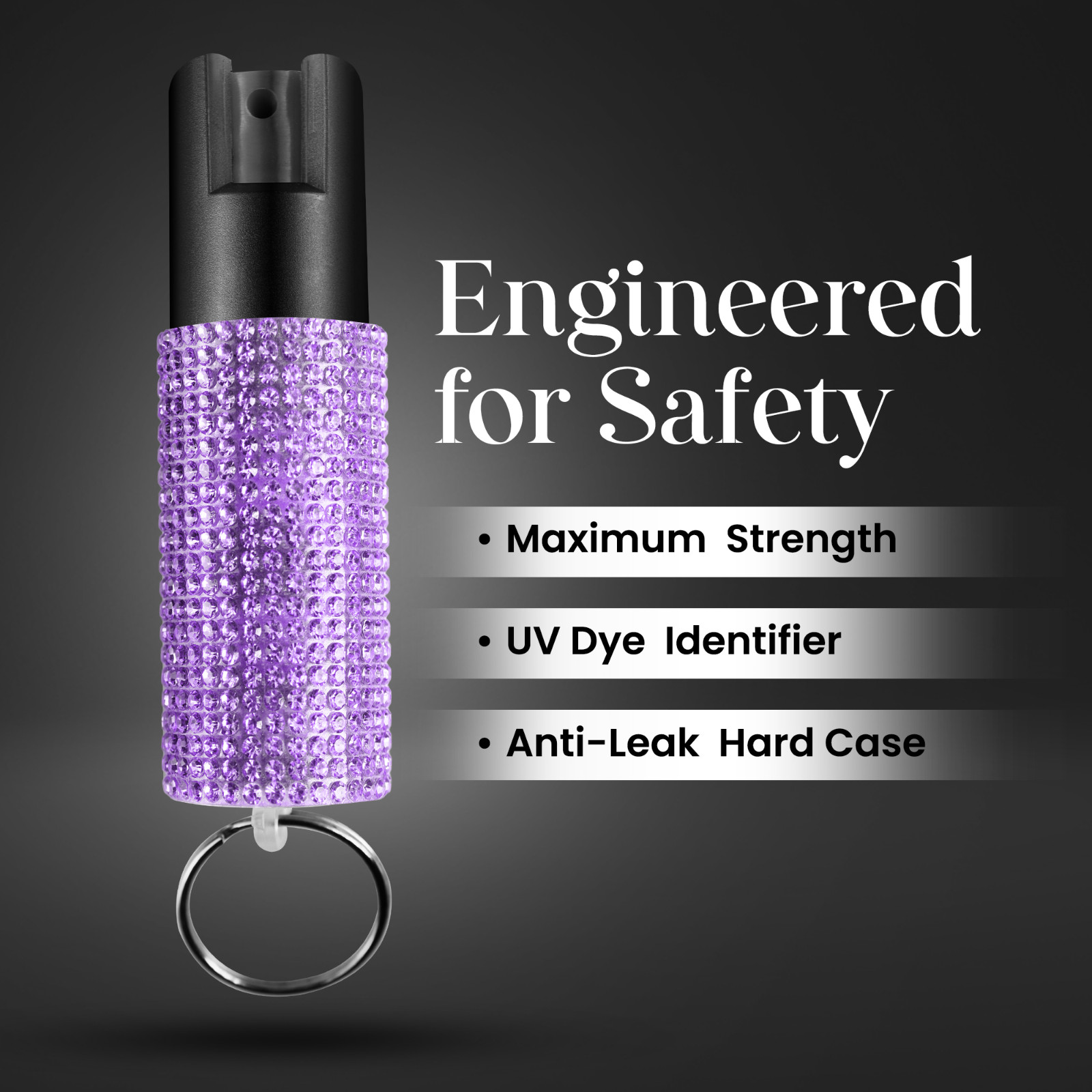 Gizmo Corner Rhinestone 16ft Range UV Dye Pepper Spray Keychain for Safety