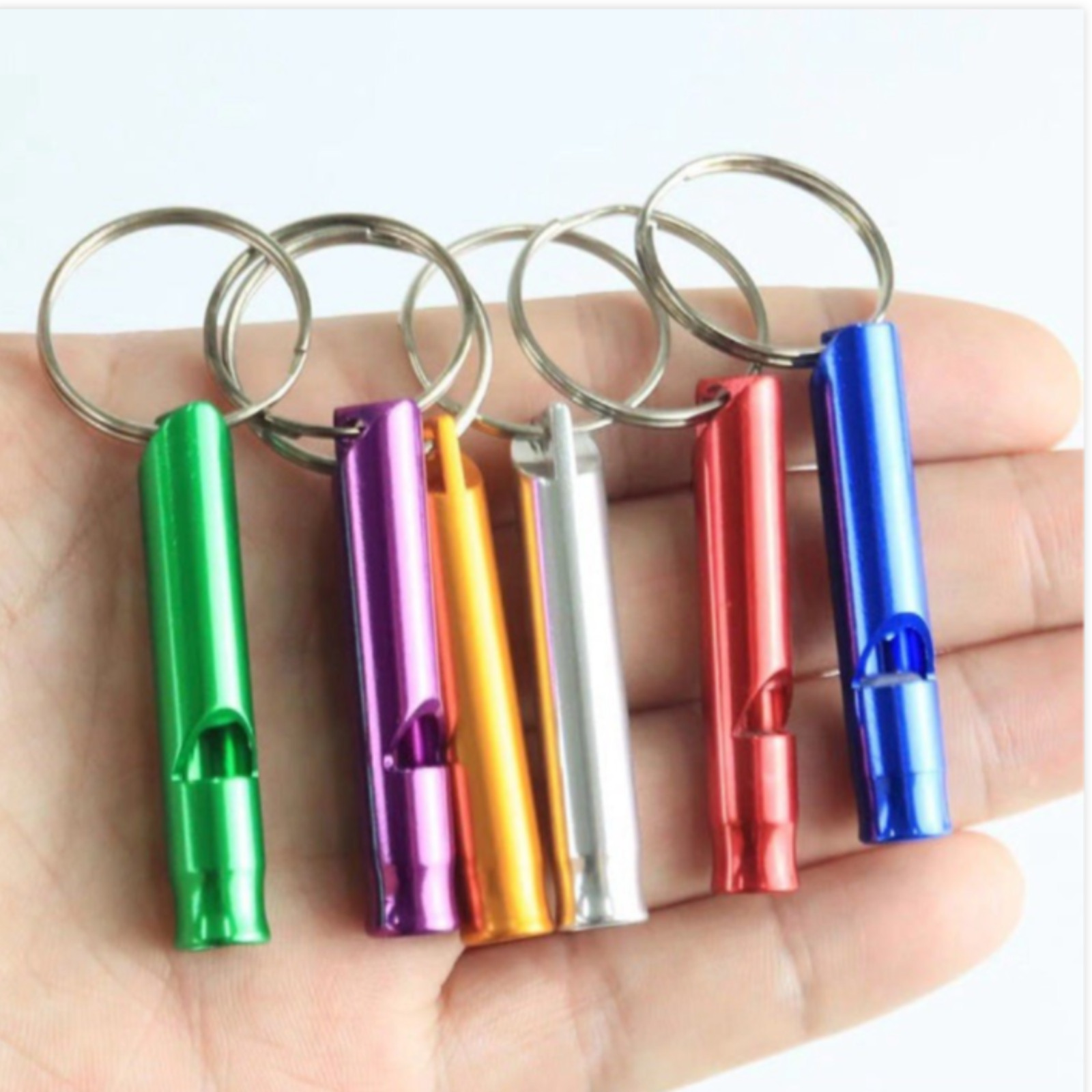 1-24pc Mini Survival Emergency Whistles Keychain Camping Hiking Outdoor Tool