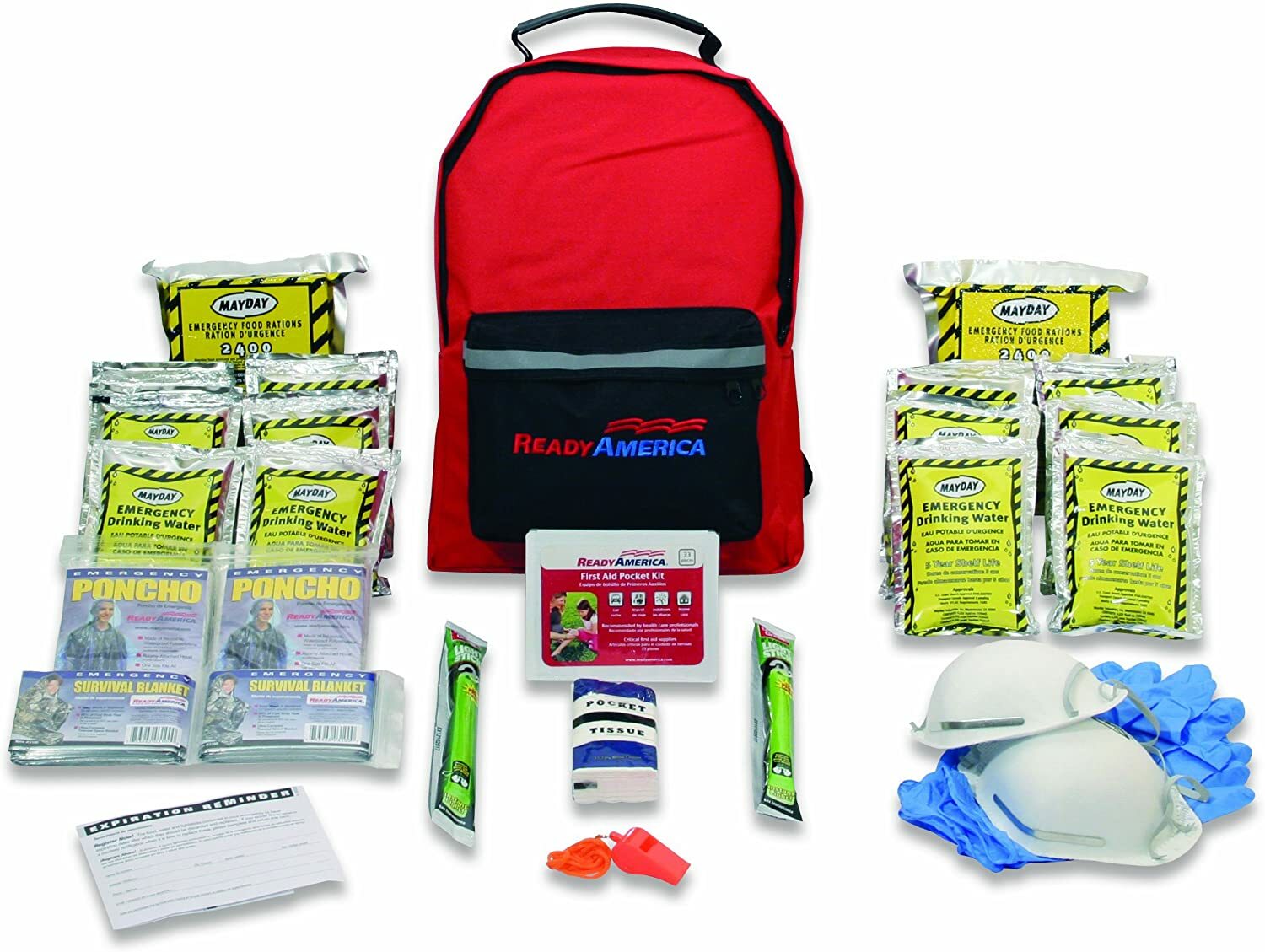 3 Day 2 Person Emergency Kit Survival Backpack Food First Aid Mayday Gear Family