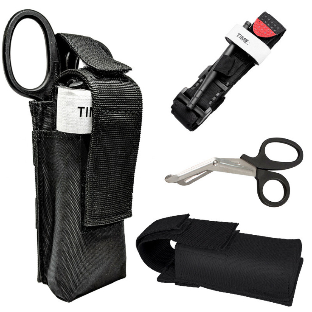 Survival and First Aid Kit 5 Piece Outdoor Survival Gear and Equipment Molle Bag