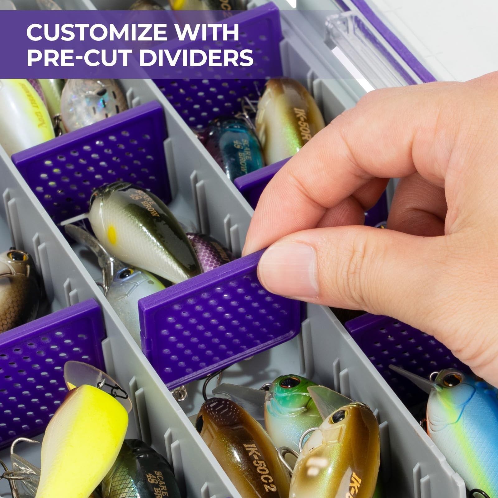 KastKing HyperSeal Waterproof Tackle Box, 3600 and 3700 3600(1 Pack), Purple
