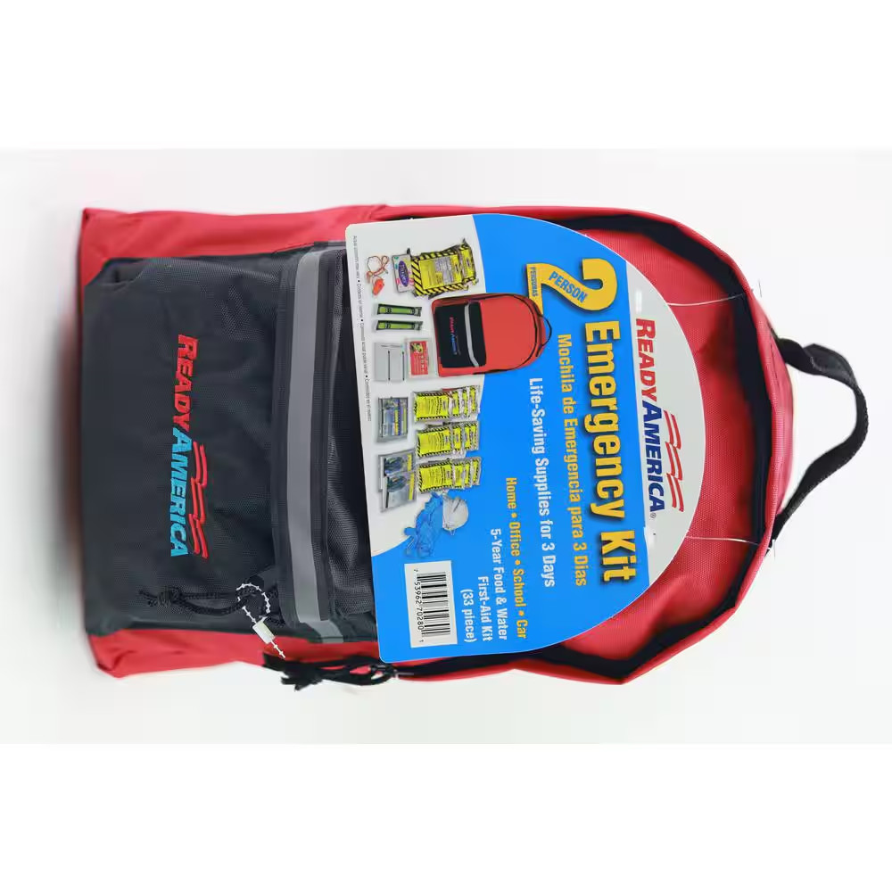 Ready America Emergency Kit 2 Person 3 Day Survival Backpack Disaster Supply
