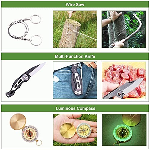 Emergency Survival Kit, 12 in 1 Outdoor Survival Gear Lifesaving Tools