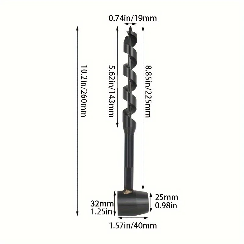 Outdoor survival manual drill bit woodworking extended hand drill black four-edg