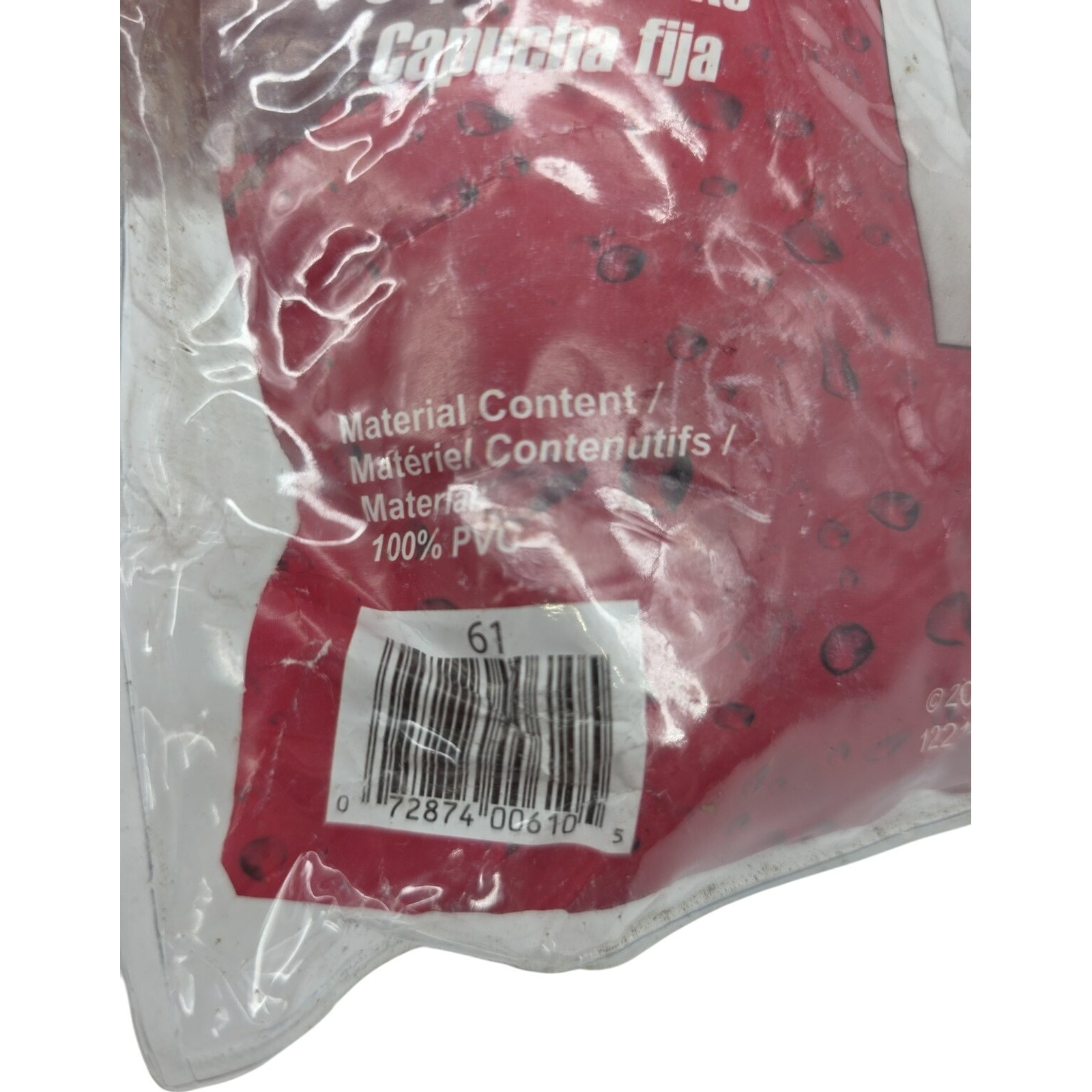 Boss Rain 10 Mil Poncho Clear Rain coat 100% Pvc