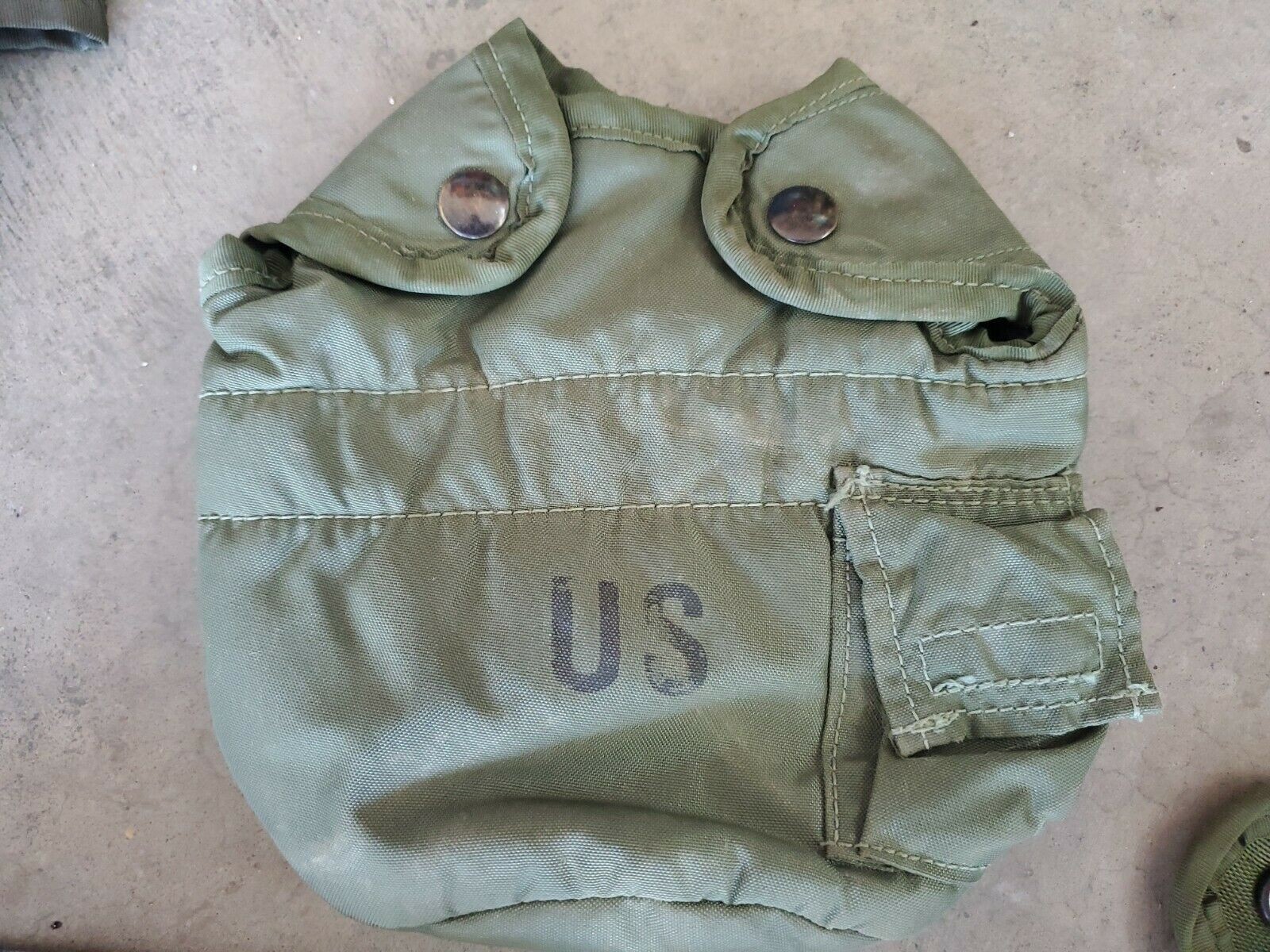 USGI Military 3 Pc Set 1QT OD Canteen w OD Pouch Cover & Stainless Cup NICE