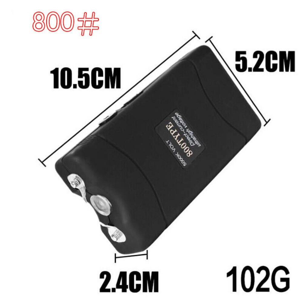 StunGun Micro Mini BLACK 800 380 BV Rechargeable LED W/1Bottle Free Pepper Spray