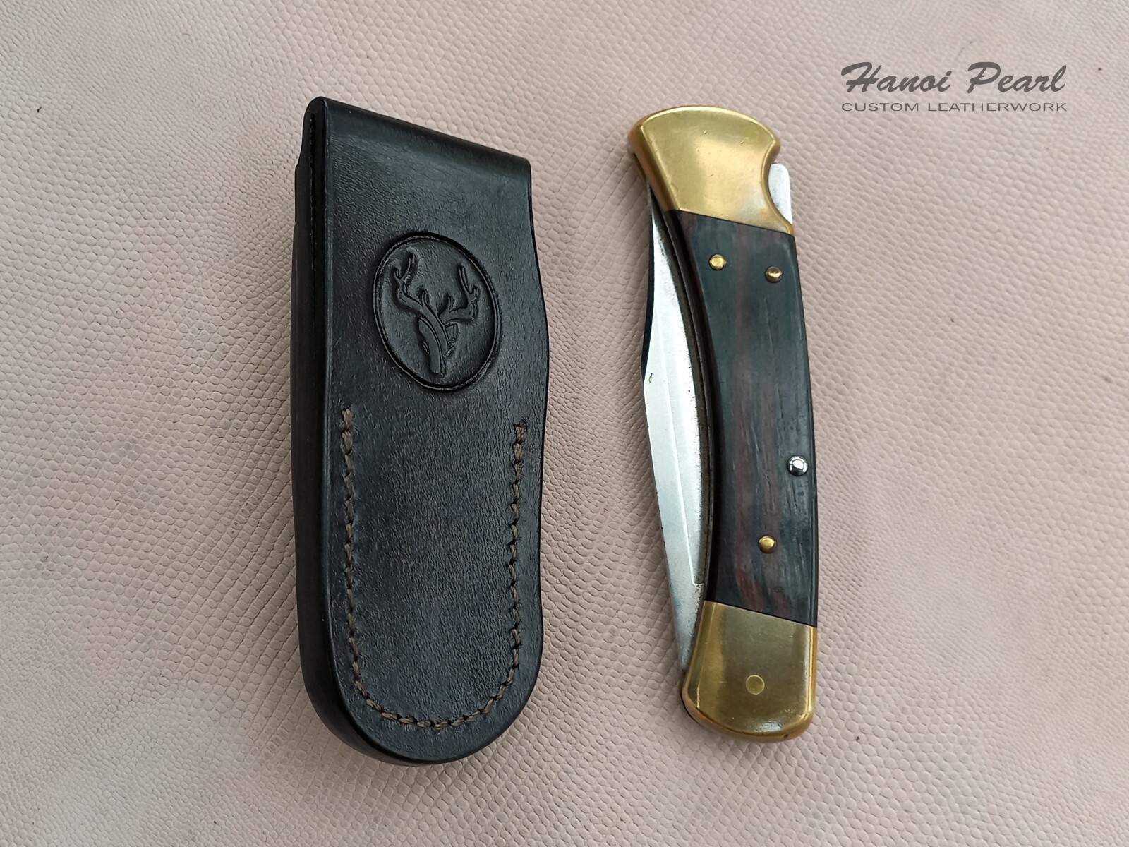 Custom Buck 110 Sheath | Vertical Belt Loop Sheath | Right Handed Sheath