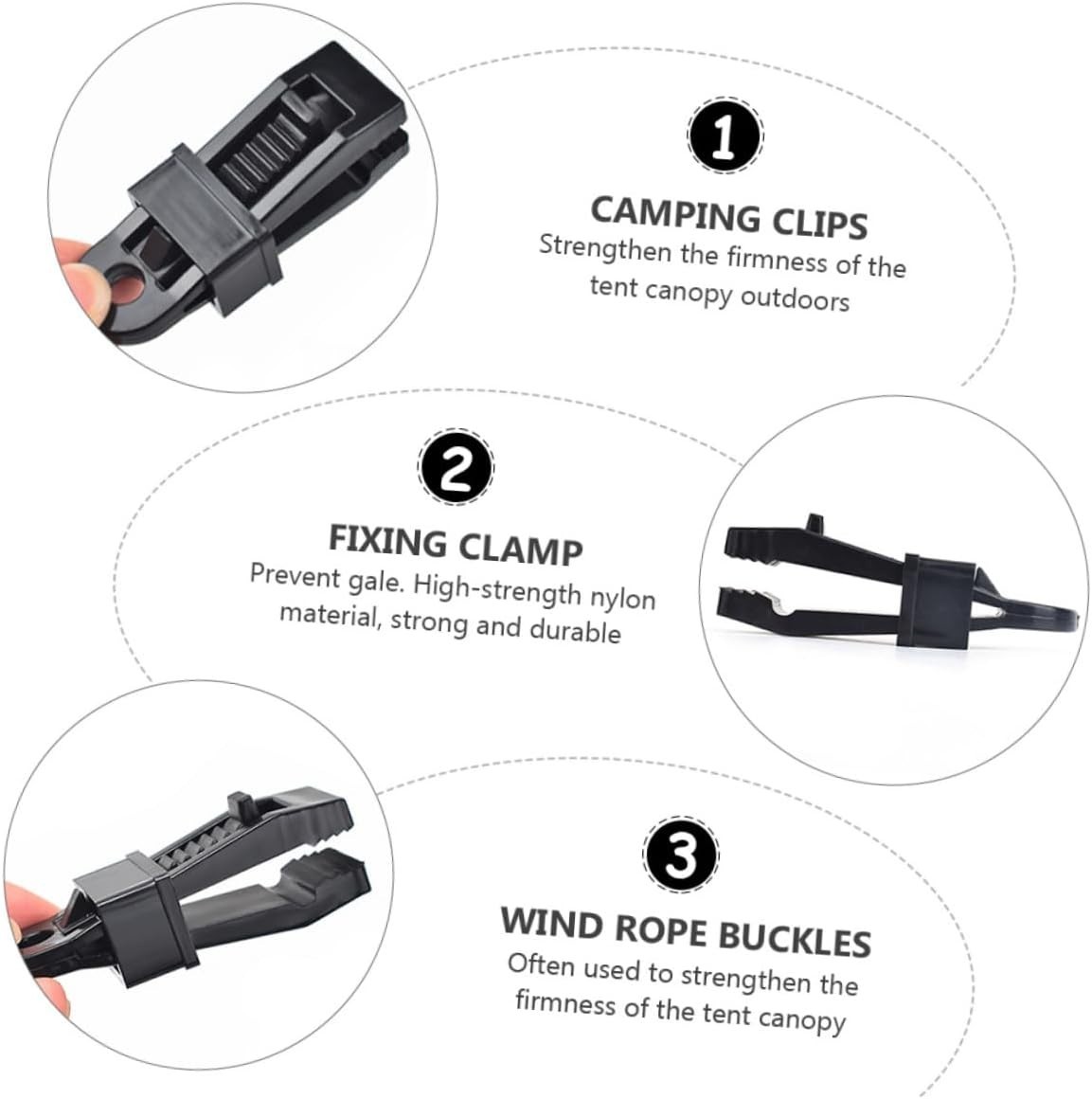 New 12pc Awning Clamp Set Tarp Clips Snap Hangers Survival Emergency
