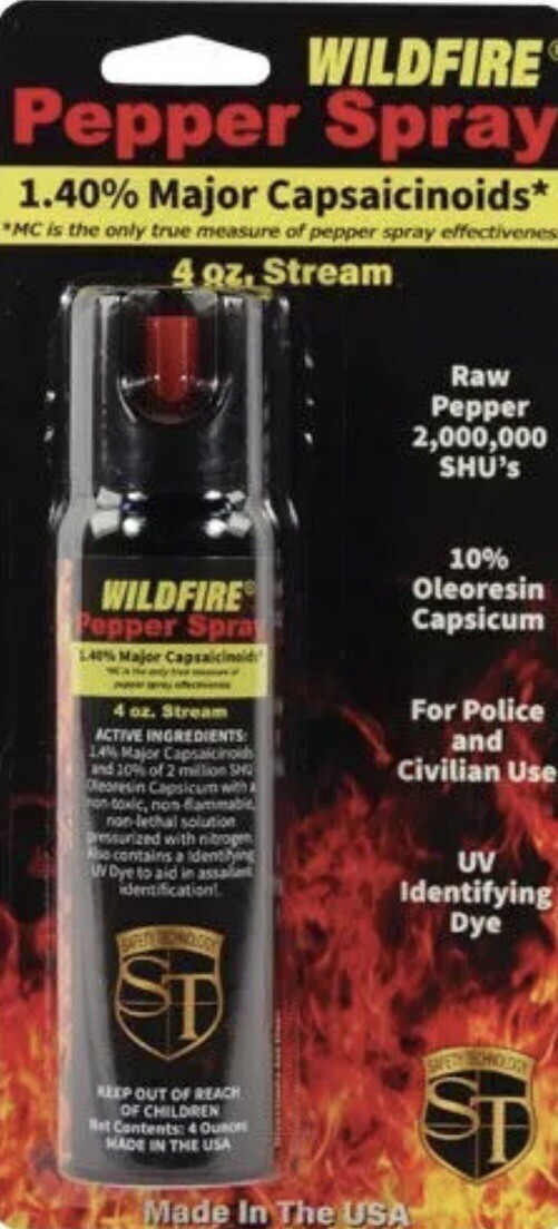 POLICE Pepper Spray WOMEN STREAM 4 oz HOME Self Defense Weapon Tool WILDFIRE 4oz