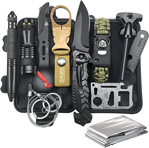 Gifts for Men Dad Husband Him Fathers Day, 12 in 1 Camping Survival Kits