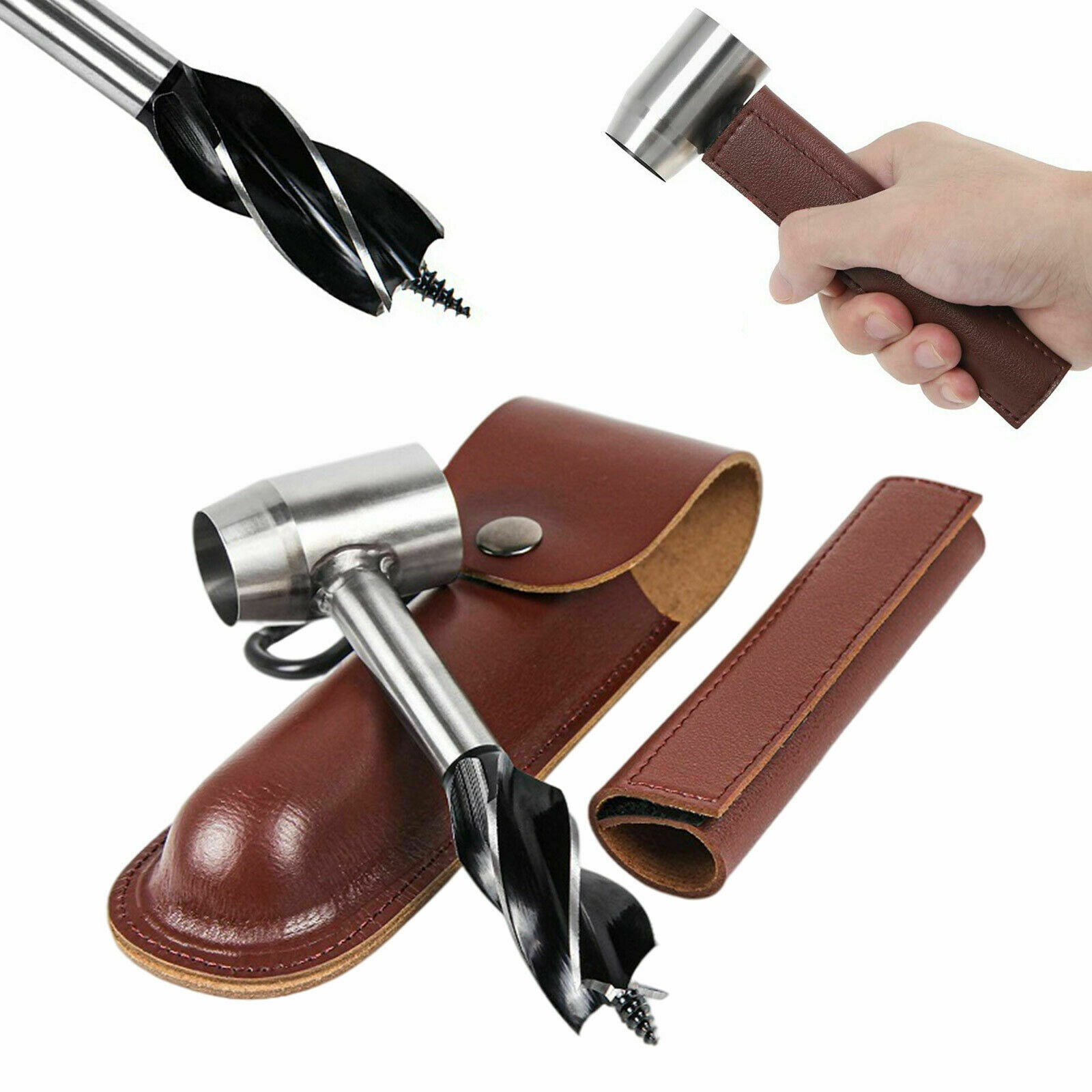 Wood Drill Manual Hand Auger Wrench Outdoor Survival Tool for Bushcraft Settlers
