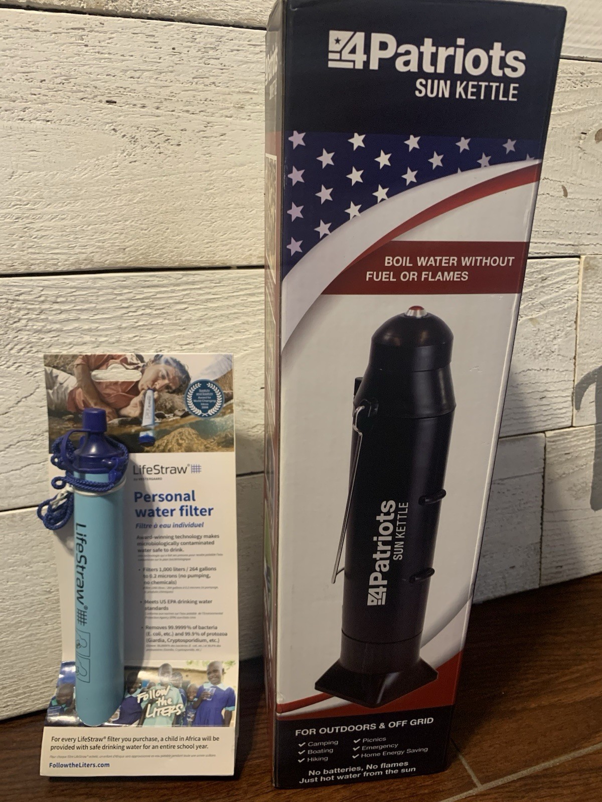 4Patriots Sun Kettle Solar Water Heater Camping & LifeStraw Purifier Emergency