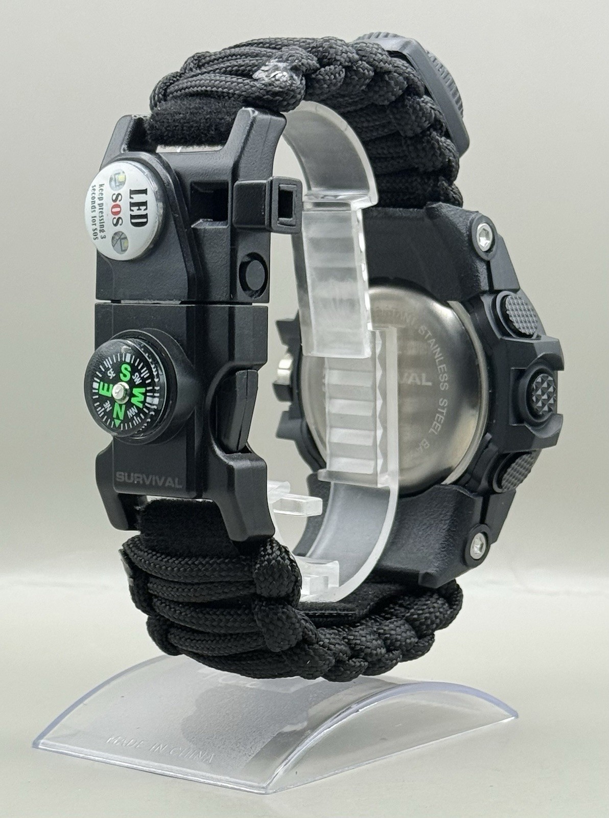 Survival Men’s Tactical Military Digital Watch 23-in-1 Multi-Functional BLACK