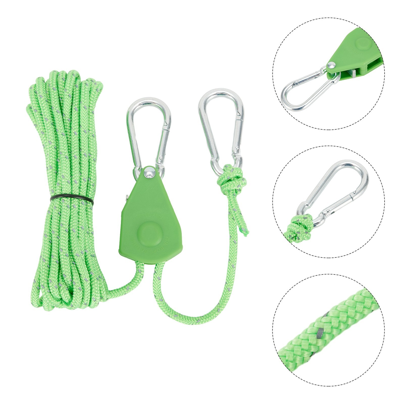 Brand New Rope Rope Buckle Stainless Steel+nylon Non Slip Ratchet Hanger