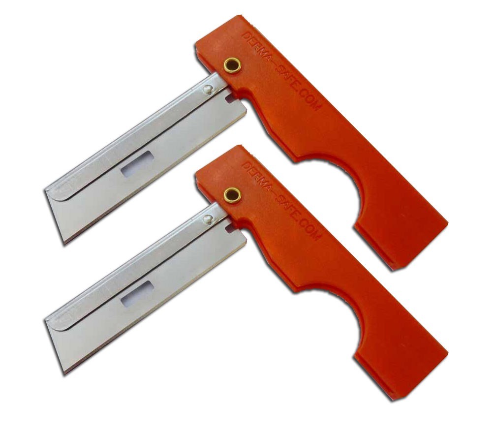 Derma Safe Folding Razor Knife 10 pack Orange for SERE Survival Tool Kit Blade