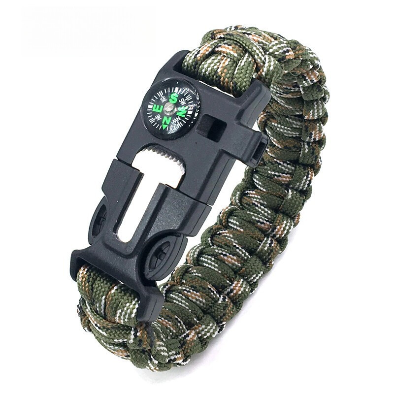 Parachute Woven Bracelet Compass Survival Hand Rope Outdoor Camping Emergency
