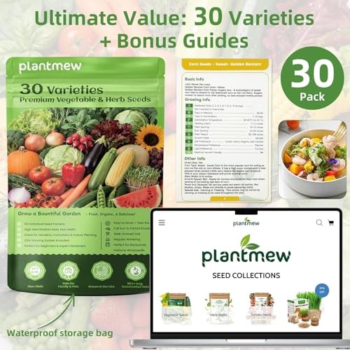 【Seed Vault】 Heirloom Vegetable Seeds Planting Kit – 15,000+ Non-GMO Seeds for