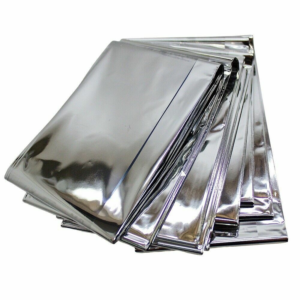 5 Emergency Rescue Space Thermal Mylar Blankets 84 x 52 New ! Free Shipping !