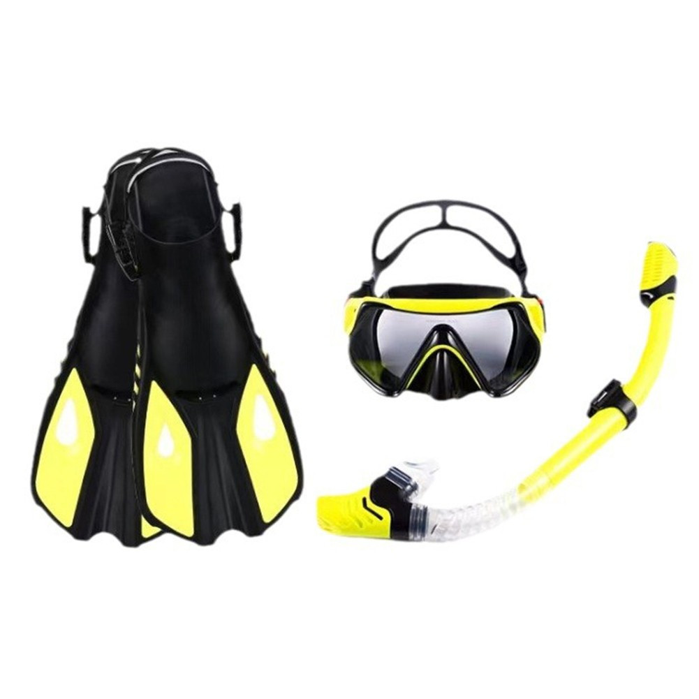 Snorkeling Set: Adjustable Mask, Dry Top Snorkel & Fins for Ultimate Comfort!