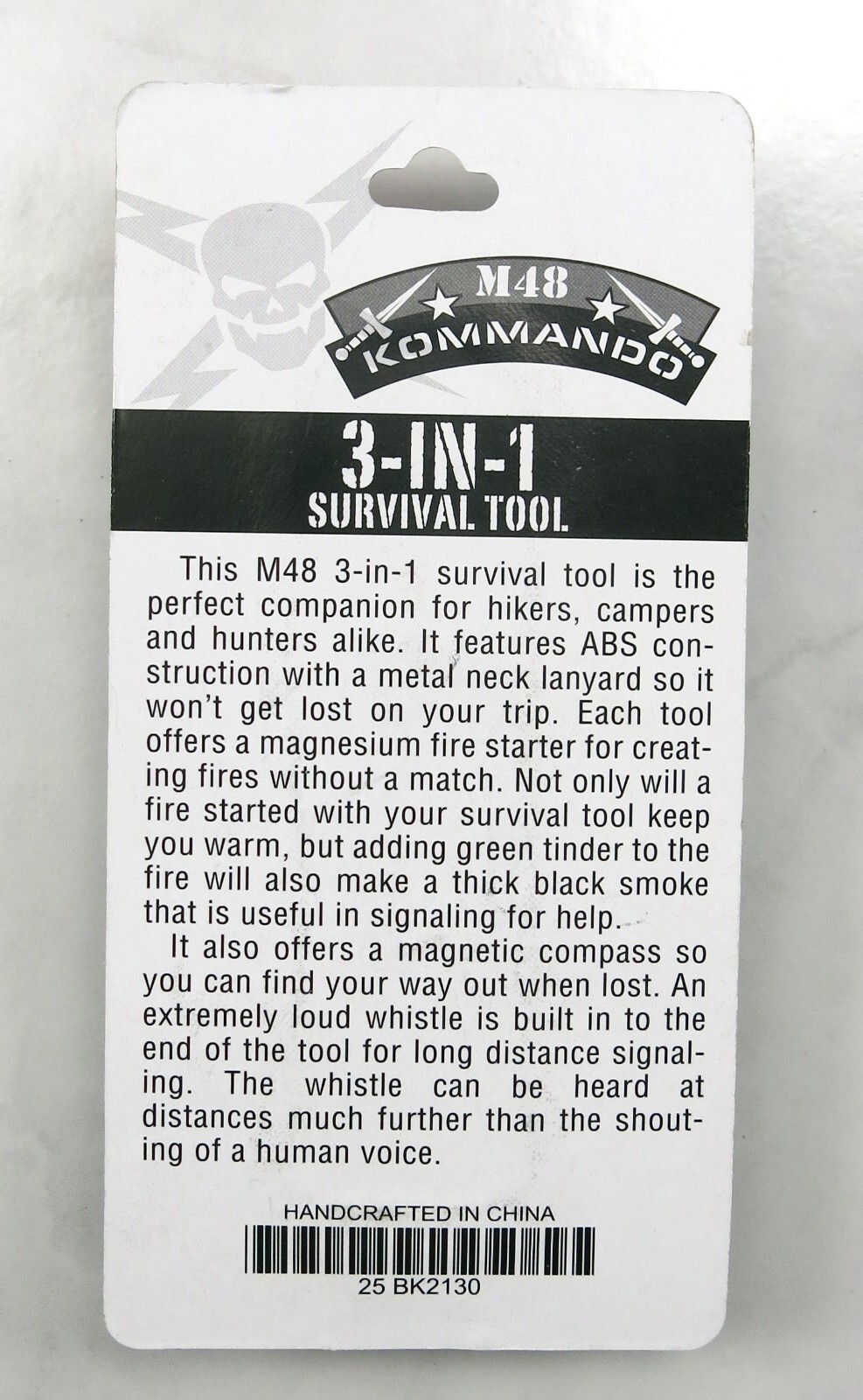 Budk M48 3-in-1 Survival Tool Fire Starter Whistle Compass CAMPING – HIKING