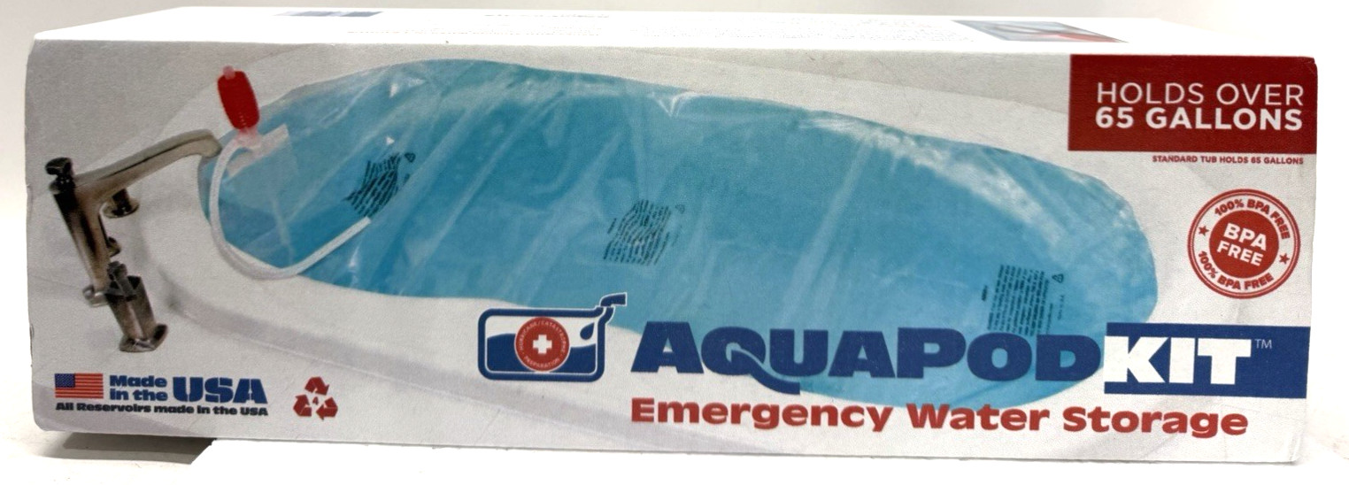 AquaPod Kit Water Storage Container NEW up to 65 gallons Emergency Preperation