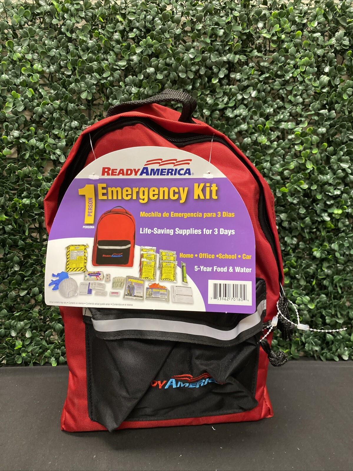 Ready America 1 Person 3 Day Emergency Backpack,18 Pieces, 5 Year Shelf Life