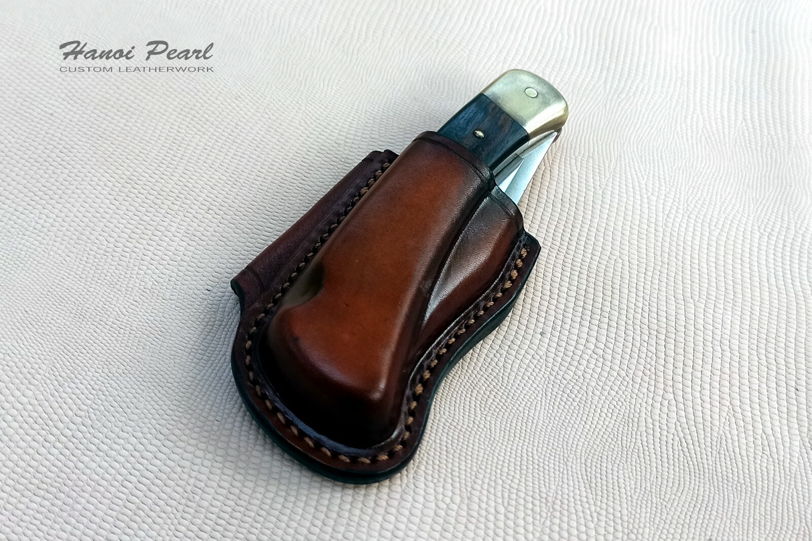 Buck 110 Hunter Sheath | Custom Horizontal Carry Leather Sheath | Sheath Only