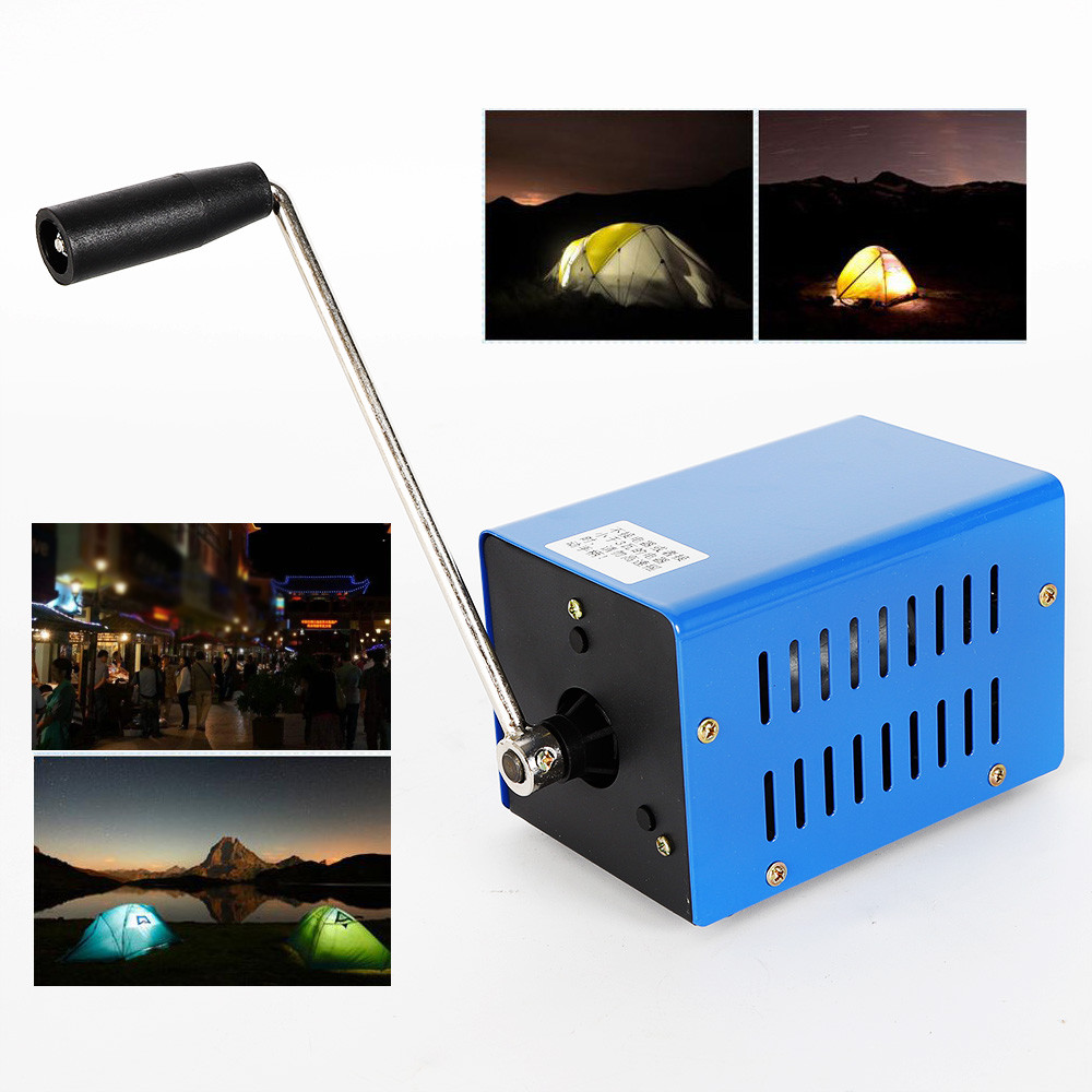 Hand Crank Generator Camping Emergency Survival Power Supply Charger USB 20W